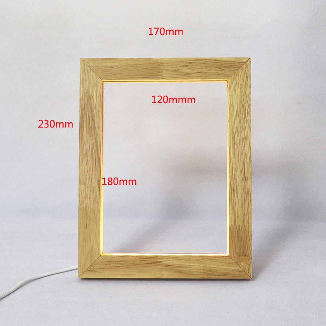 LED Beech Picture Frame w/ Blank Acrylic