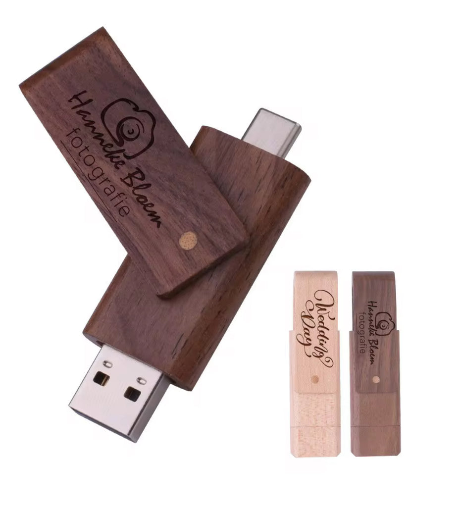 Wood Flash Drives 64GB Type C/USB 3.0- New