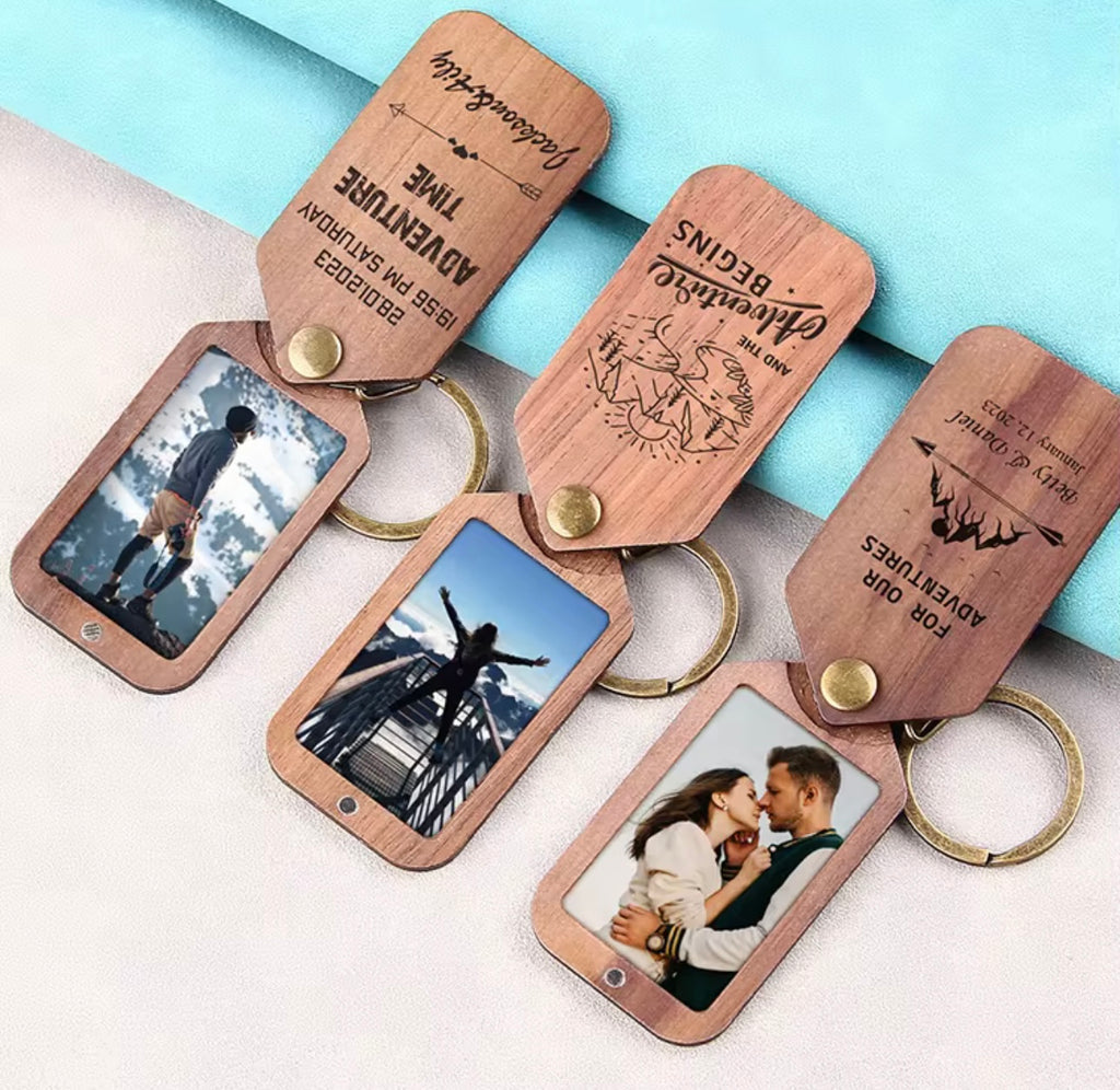 Personalized Photo Wood Keychain for Engraving
