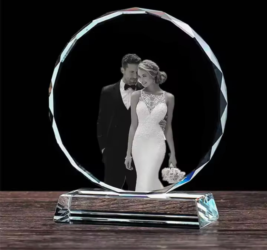 Beautiful Crystal Trophy/ Photo Frame w/ stand