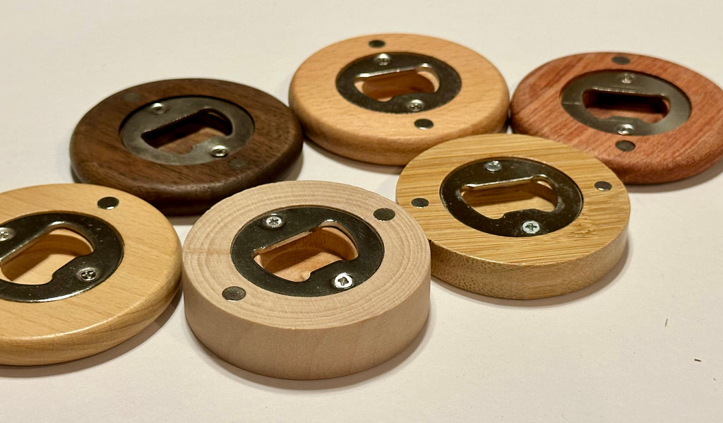 Blank Round Wood Bottle Openers 6 Variants