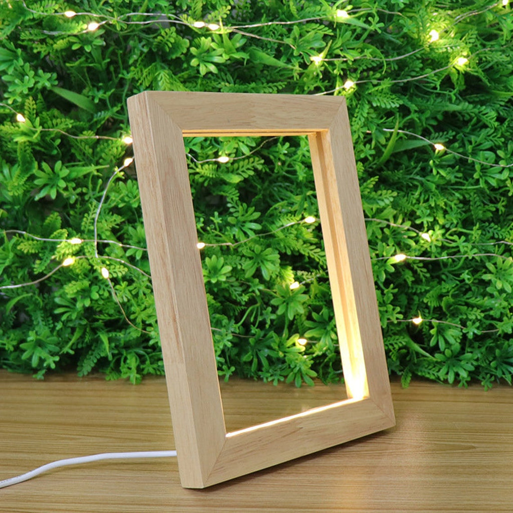 LED Beech Wood Picture Frame w/ Blank Acrylic