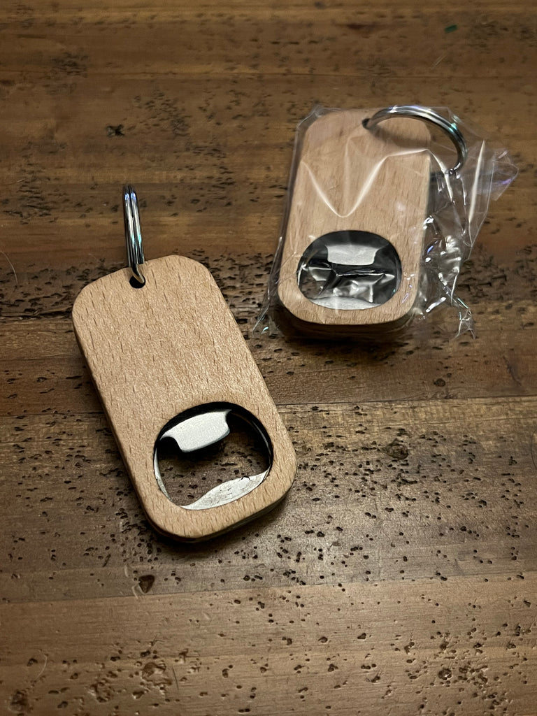 Blank wood keychain bottle opener