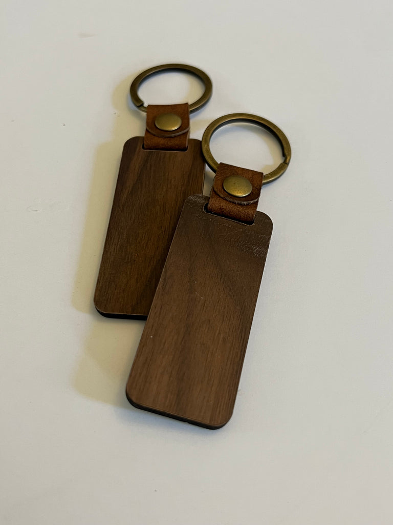 Lbl Supplies Blank Wooden Keychains with Hardware Walnut